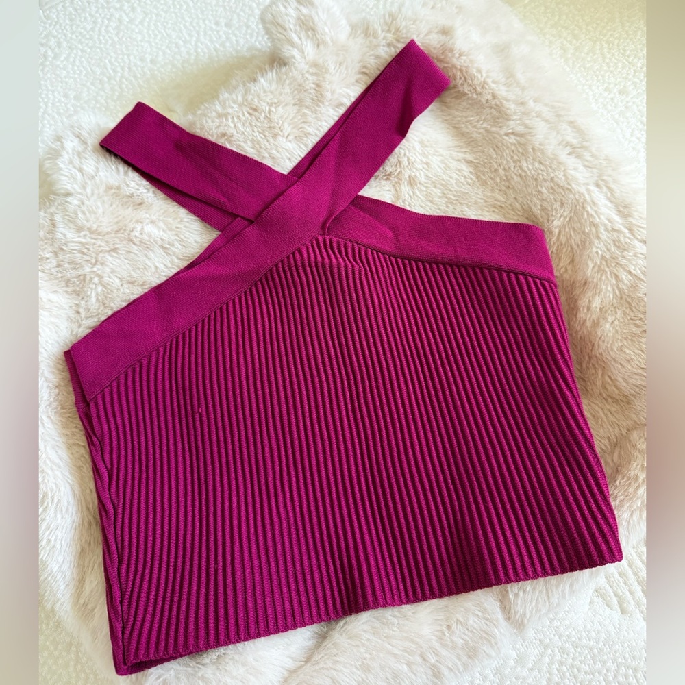 Ribbed Magenta Crop Top